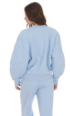 Lucy Oversized Cropped Crewneck in Light Blue
