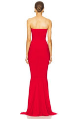 x REVOLVE Strapless Shirred Front Fishtail Gown