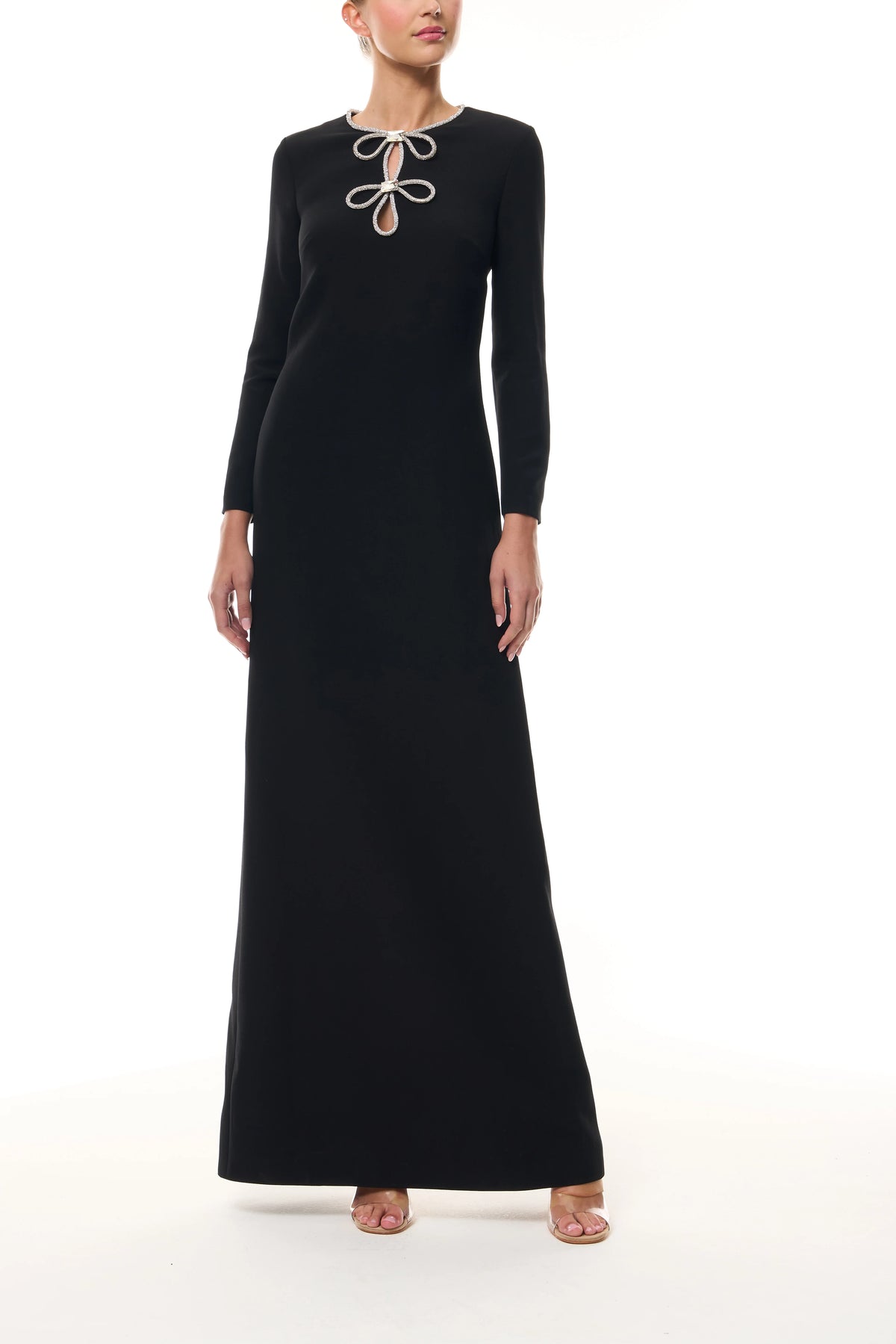 Noir Crystal Bow Gown