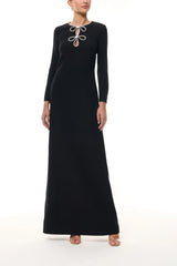Noir Crystal Bow Gown