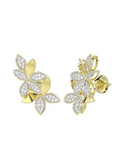 Wild Flower Yellow Gold Earrings