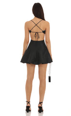 Rhinestone Cutout Dress in Black