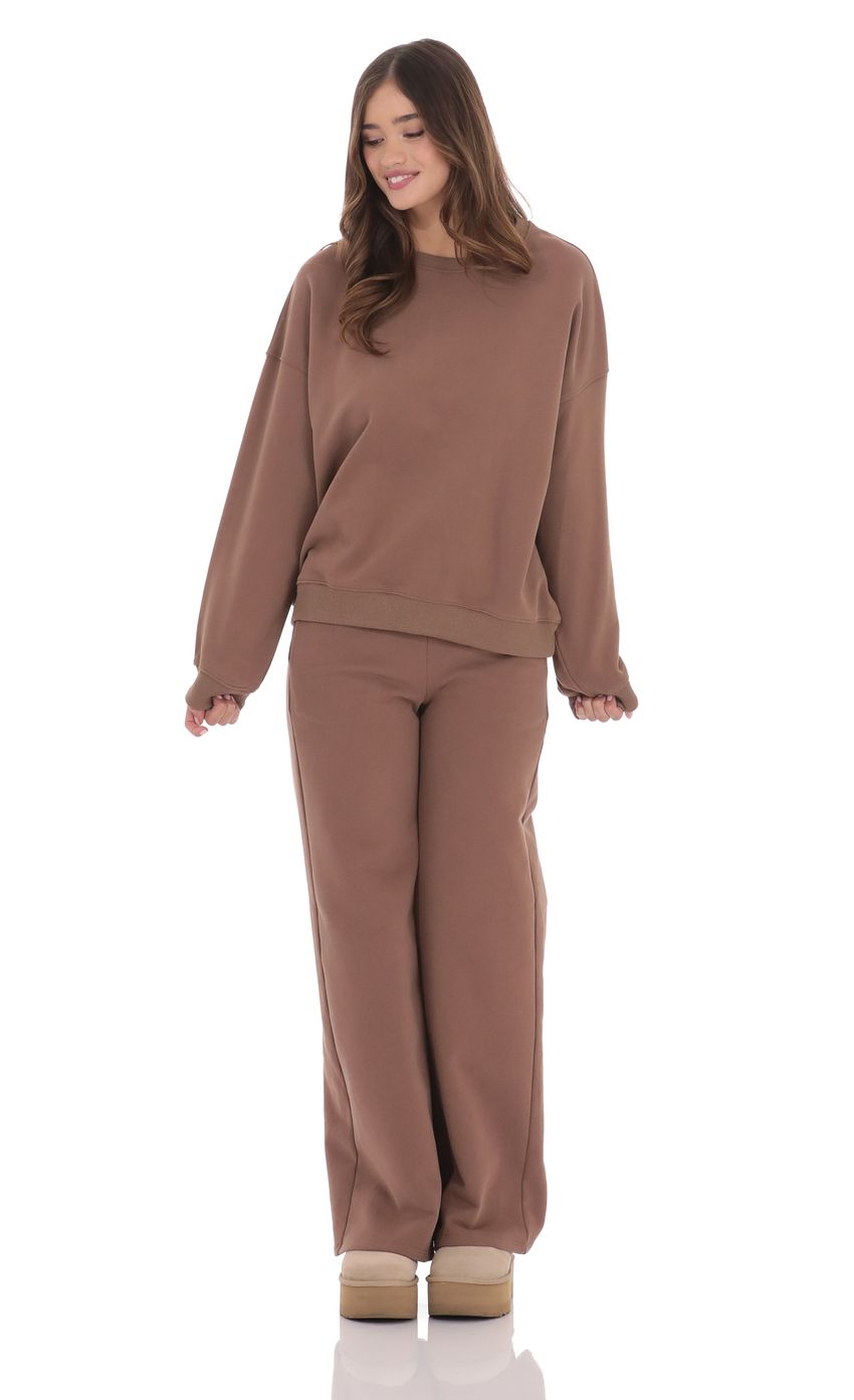 Fleece Jumper in Brown