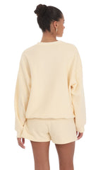Fleece Oversized Jumper in Cream