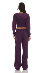 Back Pocket Straight Sweatpants in Purple