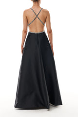 Noir Crystal Cutout Ballgown