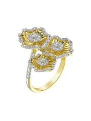 Halo Flower Yellow Gold Ring