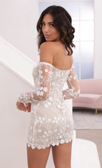 Strapless Lace Dress in White