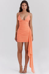 sorbet gathered mini dress