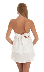 Jacquard Cutout Dress in White