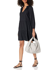 The Drop Women's @Caralynmirand Ruffle-Neck Tiered Mini Dress