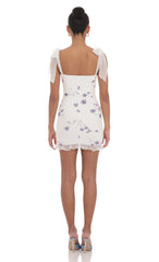 Floral Ruffle Dress in White