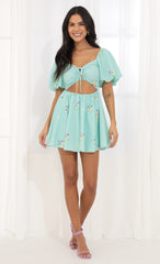 Tummy Cutout Dress in Green