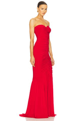 x REVOLVE Strapless Shirred Front Fishtail Gown