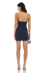 Twist Cutout Dress in Navy