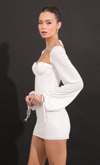 Long Sleeve Bodycon Dress in White