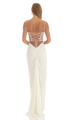 Shimmer Maxi Dress in White