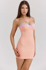 sorbet lace trimmed mini dress