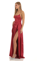 Slit Maxi Dress in Red