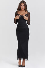 black maxi dress