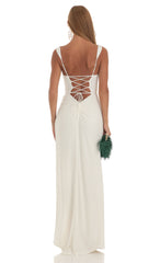 Lace Maxi Dress in Ivory