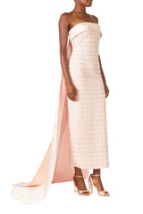 Rosé Beaded Satin Gown