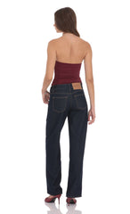 Low Rise Baggy Jeans in Navy