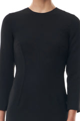 Long Sleeve Wool Midi Dress