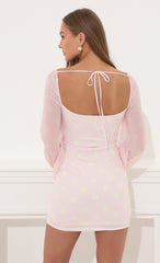 Long Sleeve Dress in Pink Floral