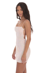 Iridescent Sequin Dress in Pink