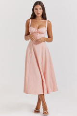 baby pink bustier sundress