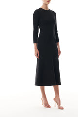 Long Sleeve Wool Midi Dress