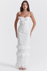 white broderie maxi dress