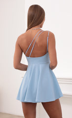 One Shoulder Dress in Baby Blue