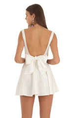 Jacquard Mini Dress in White