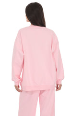 Lucy Oversized Crewneck in Pink