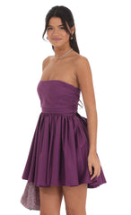 Strapless A-line Dress in Purple