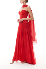 Vermilion Drop Waist Corset Gown