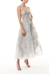 Silver Feather Cocktail Dress