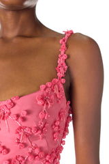 Floral Embroidered Tea-Length Dress