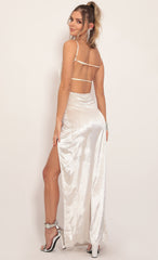 Crushed Velvet Maxi in Pearl