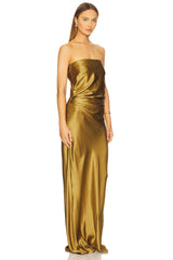 Draped Strapless Gown