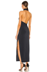 Halter Turtle Side Slit Gown