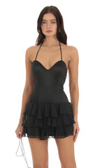 Ruffle Dress in Black