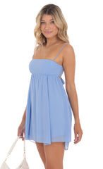 Chiffon Babydoll Dress in Light Blue
