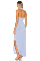 x REVOLVE Halter Sweetheart Side Drape Gown