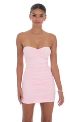 Shell Embellished Bodycon Dress in Pink