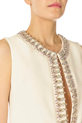 Jeweled Neck Sleeveless Shift