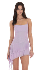 Mesh Tassel Dress in Lavender