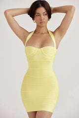 buttercup bandage halter mini dress
